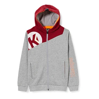 Image of Kempa Core 2.0 Hooded Jacket Children&#039;s Dark Gray Melange/Deep Ro, 116
