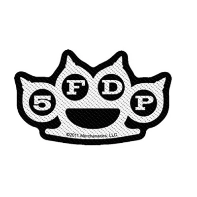Image of Five Finger Death Punch Patch Knuckles Band Logo Official Black Cut Out Taglia Unica