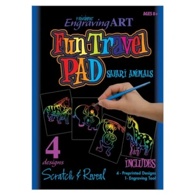 Image of Royal and Langnickel Rainbow Foil Engraving Art Fun Travel Pads Safari Animals,RAINPAD 103