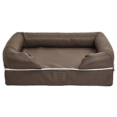 Image of Bunty Cosy Couch Cat Bed &amp; Dog Small to Large Mattress Bed, Soft Walls Thick Foam Padding Non Slip Base, Washable with Removable Cover Brown