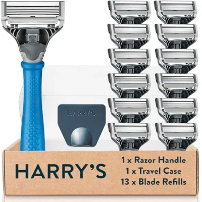 Image of Harry&#039;s Razors for Men Men&#039;s Razor + 13 Blade Refills, 5 Men, Head Refills