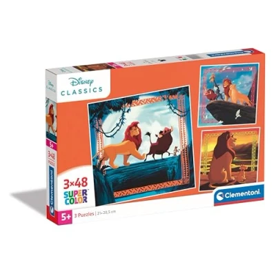 Image of Clementoni Jigsaw Puzzle The Lion King 3 With 48 Pieces Supercolor For Children 5 7 Years, Cartoon, Gift Boy/Girls, Kids, Made In Italy, 25323