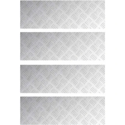 Image of vidaXL Aluminium Checker Plates 4 pcs Anti Slip 75x25 cm