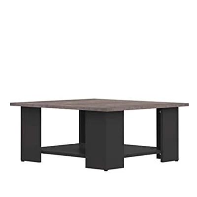 Image of Temahome Square Coffee Table, Black/Cement, 67 x 30.5 cm