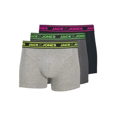 Image of Jack &amp; Jones Jacethan Solid 3 PACK Pants, Men&#039;s, Size: Large, Dark grey melange/navy blazer/light melange