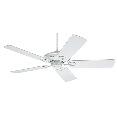 Image of HUNTER Fan Maribel, 132 cm, Indoor/Outdoor Ceiling with Pull Chain, White Finish and 5 Reversible Blades in White, Ideal for Summer or Winter, Model 50557