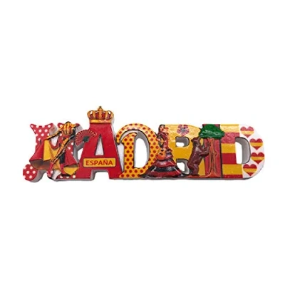 Image of 3D Letters Madrid Refrigerator Fridge Magnet Tourist Souvenirs Handmade Resin Craft Magnetic Stickers Home Kitchen Decoration Travel Gift