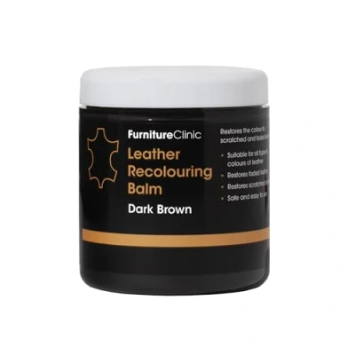 Image of Furniture Clinic Leather Recolouring Balm Colour Restorer for Sofas, Repair Faded &amp; Scratched Upholstery, Car Seats, Shoes and Clothing 16 Colours (Dark Brown)