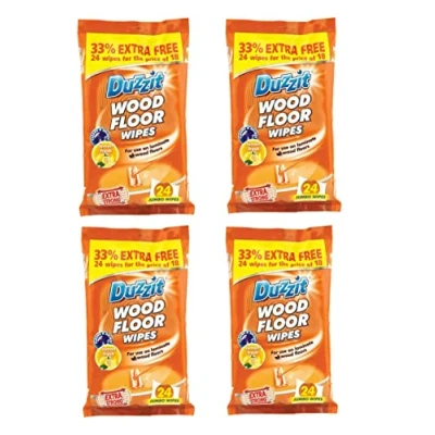 Image of 96 Laminate And Wood Floor Wipes Clean &amp; Shine Lemon Fresh