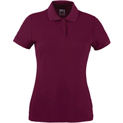 Image of Fruit of the Loom SS092M, Polo Woman, Red (Burgundy), M