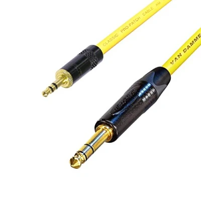 Image of Stereo Mini Jack to Lead. 3.5mm 6mm Cable. Ipod Amplifier (8m, Yellow)
