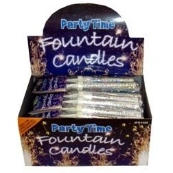 Image of Henbrandt 24 x SILVER Ice Sparkling Fountain Candles (Packs of 2) 48 Total.