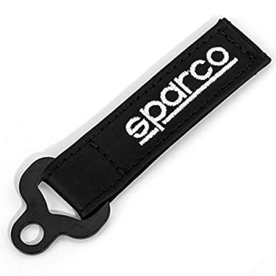 Image of Sparco S099070NR Set 1 Keychain, Leather, Black