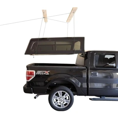 Image of HARKEN Garage Storage Ceiling Hoist 4 Point System For 10ft Ceilings up to 200lbs/90kg Max Load 8:1 Mechanical Advantage Model 7806