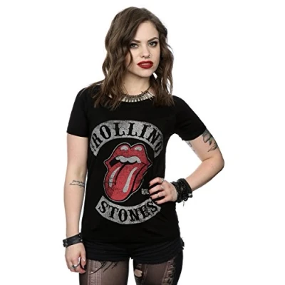 Image of Rolling Stones Women&#039;s Tour 78 Roll Sleeve T Shirt Large Black