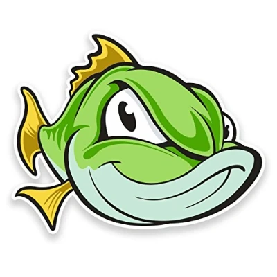 Image of 2 x Fish Vinyl Sticker iPad Laptop Car Bike Fishing Box Tackle Dad #9120 (10cm Wide 8cm High)