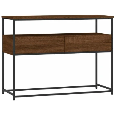 Image of vidaXL Console Table Brown Oak 100x40x75 cm Engineered Wood