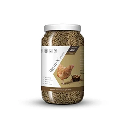 Image of Verm X all Natural Pellets for Poultry. Supports Intestinal Hygiene. Vet Approved. UFAS Assured. Restores and Maintains Gut Vitality. Wormwood Free Recipe (Package may vary)