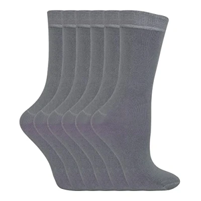 Image of Sock Snob 6 Pack Kids Bamboo Socks Childrens for School Summer Boys &amp; Girls (8 11 Years, Grey)
