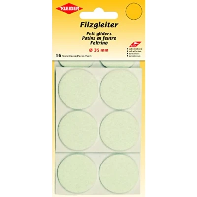 Image of Kleiber Felt Gliders 35mm White, 18 x 10 1 cm
