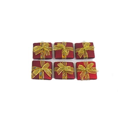 Image of Set of 6 Red Parcels Christmas Tree Decorations