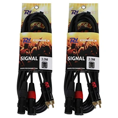 Image of PD Connex 2x XLR Female To RCA Phono Male Cables 3m