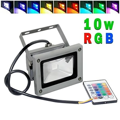 Image of Redlution 10W RGB Led Floodlight with Remote Control,16 Colour Changing,Waterproof IP65 Energy Saving Security Light