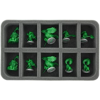 Image of Feldherr HS050SD02 50 mm Half Size Foam Tray compatible with 10 Super Dungeon Explore figures