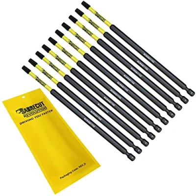 Image of 10 x SabreCut SCRSQ1152_10 152mm SQ1 Square Magnetic Impact Screwdriver Driver Bits Set Single Ended Heavy Duty Compatible with Dewalt Milwaukee Bosch Makita and Others