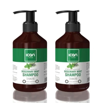 Image of Ican London Rosemary Mint Strengthening Hair Shampoo, 500ml, Pack of 2