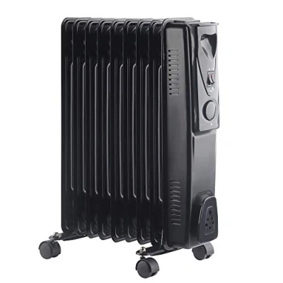 Image of NRG Portable Oil Filled Radiator Electric 2KW Adjustable Thermostat 9 Fin Heater with 3 Power Settings
