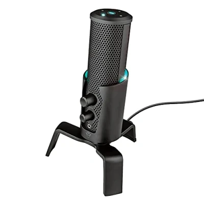 Image of Trust Gaming GXT 258 Fyru Streaming Microphone, 4 Recording Patterns, Mic with LED Lighting, USB Microphone for Podcast, Vlogging, Music Recording, ASMR, PC, Laptop, PS4, PS5 Black