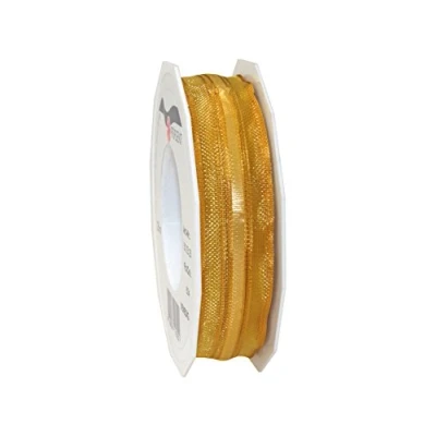 Image of Präsent&quot; VENEDIG Ribbon Spool, Polyester, Gold, 12 x 3 cm