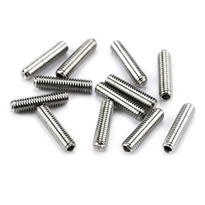 Image of Musiclily Pro Metric M3X12mm Stainless Steel Saddle Height Screws for Import Strat Tele Style Electric Guitar Bridge,Original Color (Set of 12)