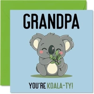 Image of Birthday Cards for Grandpa Koala Ty Funny Happy Card from Grandson Granddaughter, Gifts, 145mm x Joke Greeting Men Him