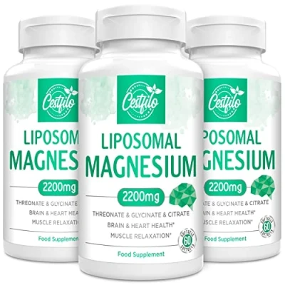 Image of Liposomal Magnesium Complex 2200mg High Potency Threonate, Glycinate, Citrate, Gluten Free, 60 softgels. (60 Count (Pack of 3))