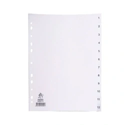 Image of A4 White 1 12 Polypropylene Index