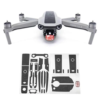 Image of Wrapgrade Skin compatible with DJI Mavic Air 2 Accent Color B (BLACK BUMPY CAMO)