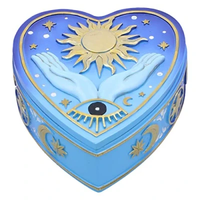 Image of Nemesis Now Fortunes of the Sun Box 15.5cm, Resin, Palmistry Box, Storage Cast in Finest Hand Painted, Blue