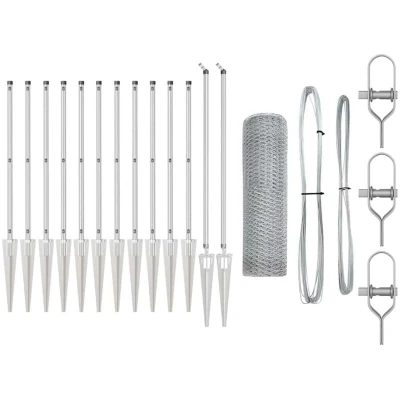 Image of vidaXL Fencing Set of 2 Galvanised Steel 25 x 1 m Industrial