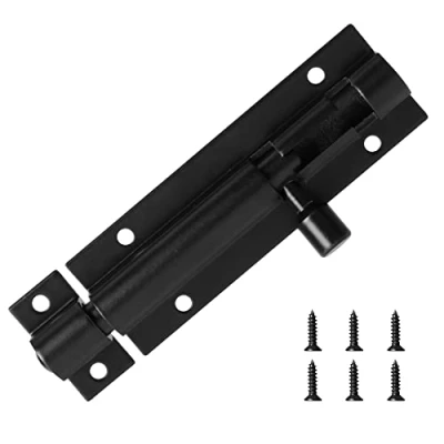 Image of Door Lock Bolts Security Slide Latch Strong Stainless Steel Matte for Bathroom, Toilet, Shed, Shower, Garden, Bedroom with Screws, 3 Inch (Black)