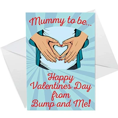 Image of Mummy to Be Valentines Day Card From Baby Bump Cute Keepsake