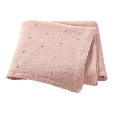 Image of Hadetoto Baby Blanket 100% Cotton Cellular Soft Cosy Knitted Pink 100x80cm