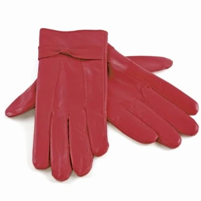 Image of Ladies Genuine Leather Gloves Fleece Lined Warm Winter thermal Driving S/M M/L (Red, S/M)