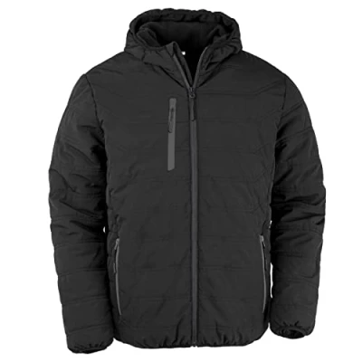 Image of Result Genuine Recycled Mens Compass Padded Winter Jacket (XXL) (Black)