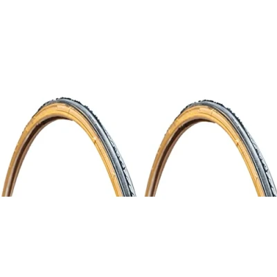 Image of Bike Tyres 27&quot; x 1.00&quot; (25 630) Classic Amber Wall Vintage Zig Zag Road Pair