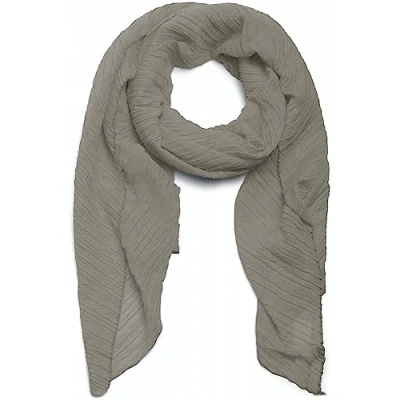 Image of styleBREAKER Women&#039;s Scarf Plain with finely creped surface, lightweight fabric, pleated, pleated folds 01016107, Colour:Grey