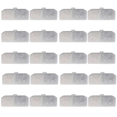 Image of Cat Water Fountain Filter Replacement, 20 Automatic Dog Drinking Replacement Filters, Pet Dispenser Cartridge, Activated Carbon Filter, 10.5x4.5cm