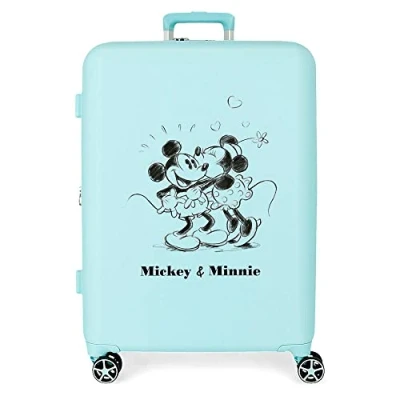 Image of Disney Mickey &amp; Minnie Trip to... Suitcase Set, One Size, Kisses, Standard Medium