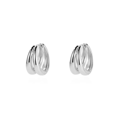 Image of Oivzziy Small Hoop Earrings for Women, 925 Sterling Silver Double Huggie Hinged Women Ladies Girls